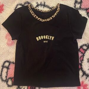 Brandy Melville Black and Gold Crop Top